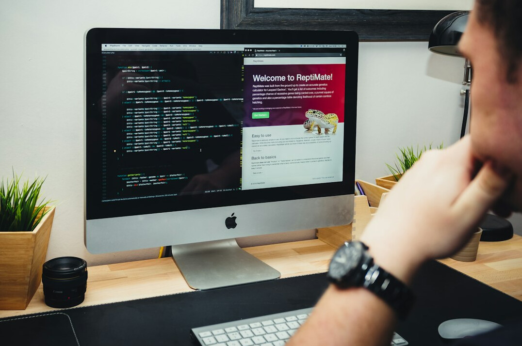 programmer coding at desk